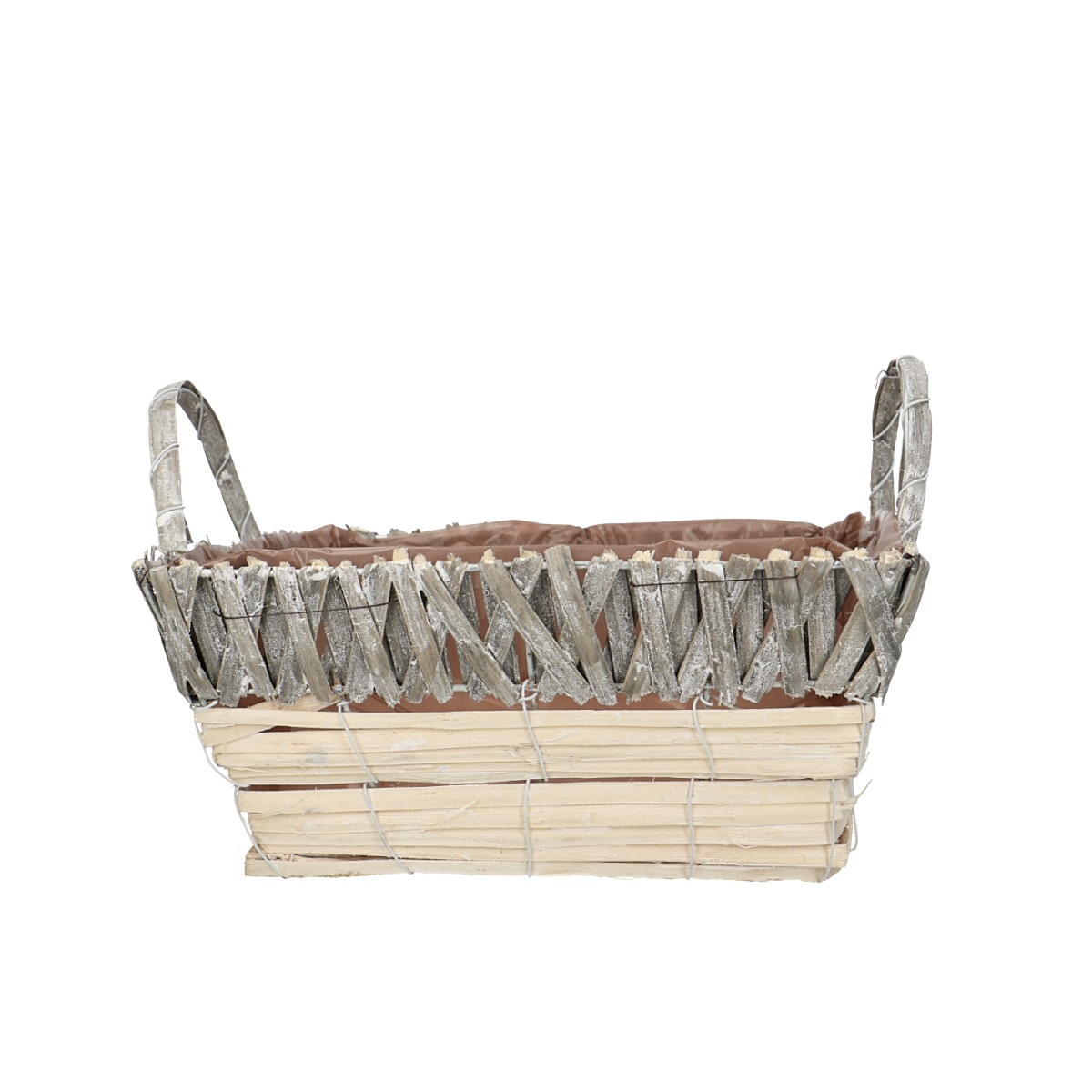 Košík čtyřhranný s ouškem 23×10 cm