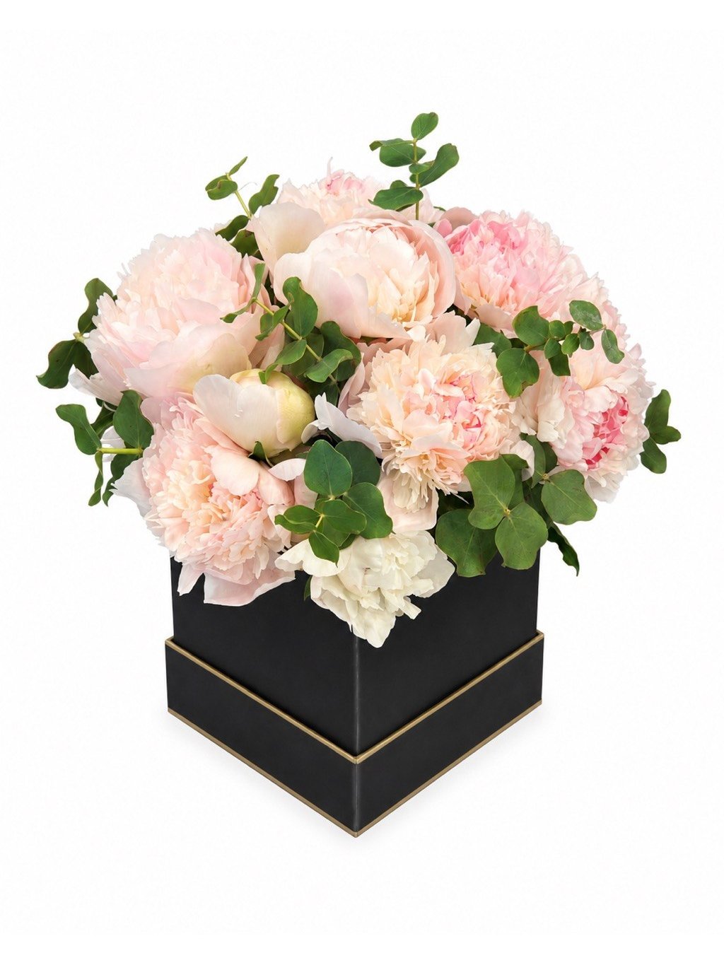Flowerbox s pivonkami – elegantní aranžmá