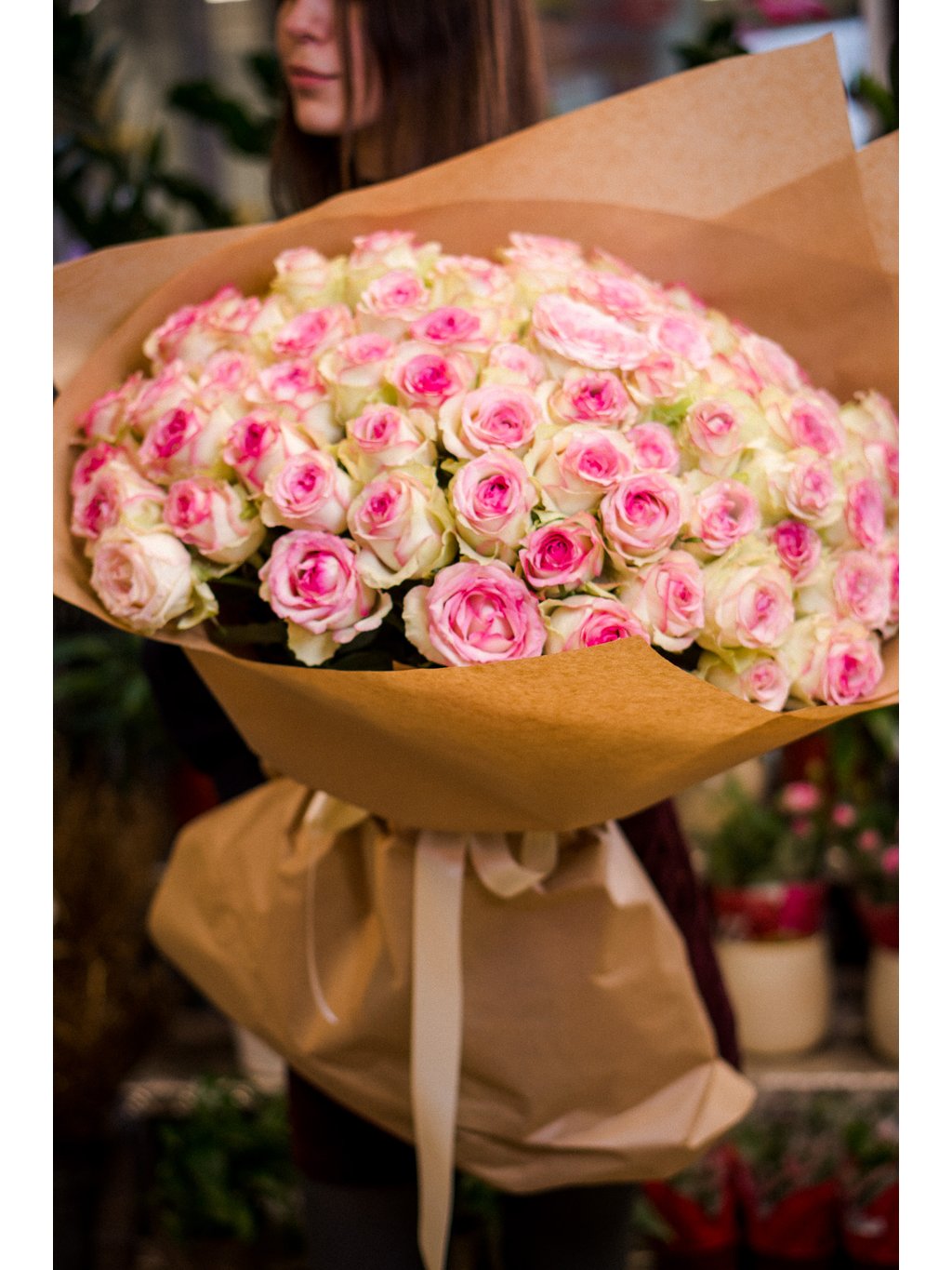 101 velkokvětých růžových růží – luxusní kytice 101 velkokvětých růžových růží 🌸 Luxusní kytice | FlowerGO