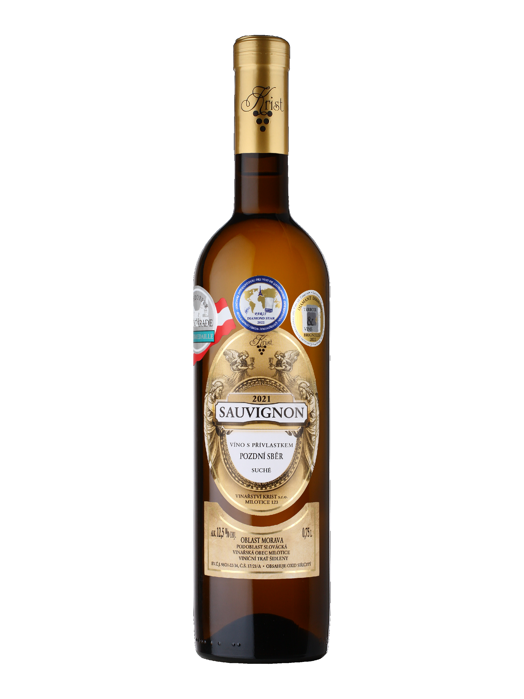 Víno Sauvignon pozdní sběr 2021